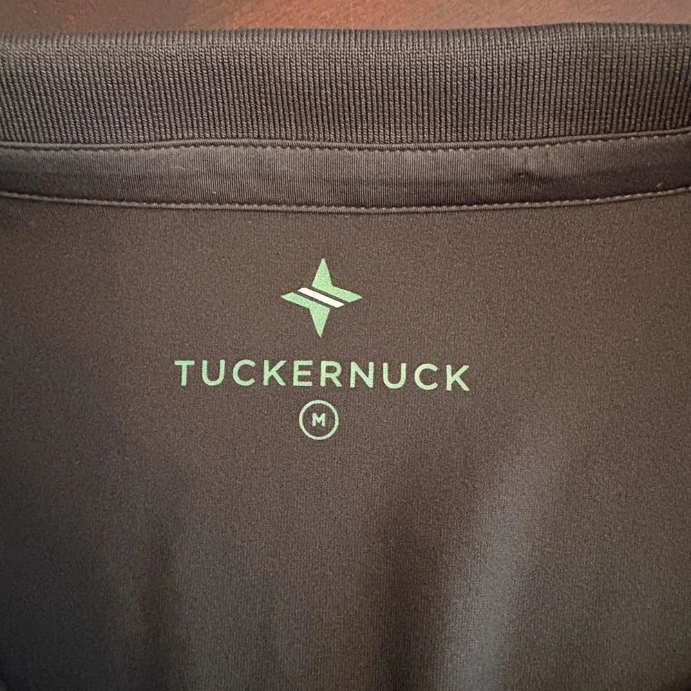 Tuckernuck Peggy Puff Sleeve Polo Top Black Size M River Bend Golf Club Fox Logo